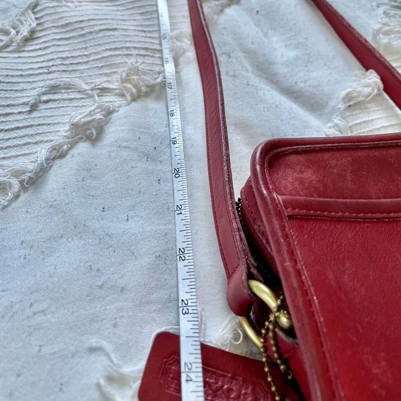 VINTAGE COACH CAMERA Bag Red Leather Shoulder Crossbody Handbag Purse H5C- 9973 - Picture 13 of 16